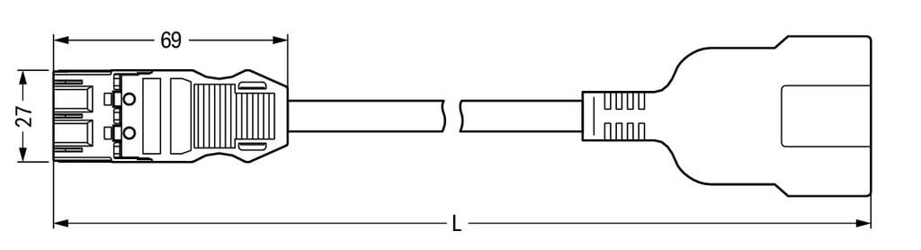 WAGO 771-9993/406-301 adapterikaapeli tekniset tiedot ja mitat