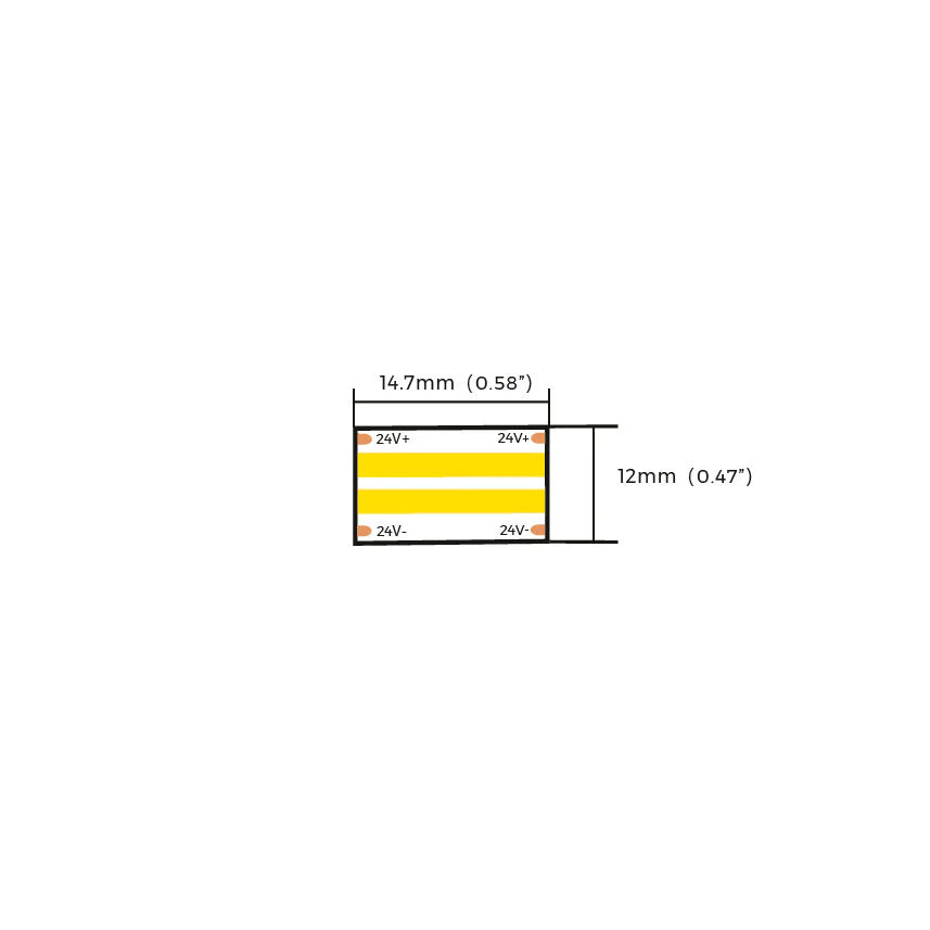 DF20-24V-12mm – COB LED-nauha 20W/m, 1720 lm/m, 24V, IP20, 12 mm