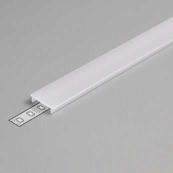 Kliksautettava diffuusori LED-profiileihin, 2 metrin pitkä, valkoinen, helppo asennus.