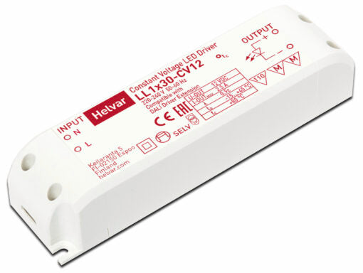Helvar LL1x30-CV12 LED-vakiojänniteteholähde 12V 30W kompakti