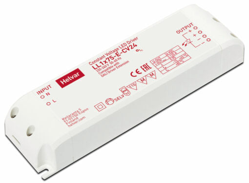 Helvar LL1x75-E-CV24 LED-vakiojänniteteholähde 24V 75W kompakti