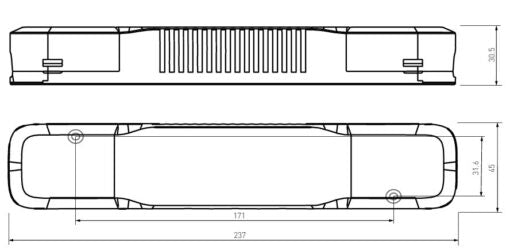 Helvar LL45-CV24-DA teholähde mitat ja tekniset tiedot