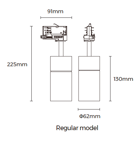 LSS-62 LED-kiskovalaisin mitat ja tekniset tiedot