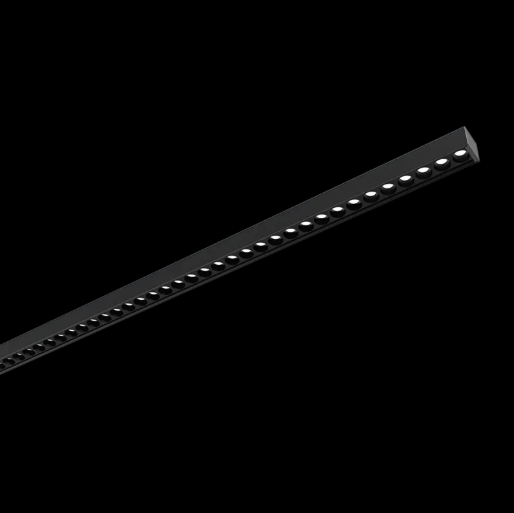 LS25 – Slim, lineaarinen LED-riippuvalaisin, valonjaolla 30°/55°, 24V, Musta, downlight/alasvalo