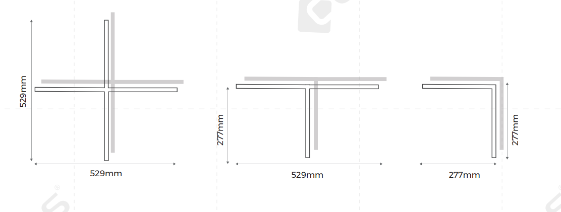 LS25 – Slim, lineaarinen LED-riippuvalaisin, valonjaolla 30°/55°, 24V, Musta, downlight/alasvalo