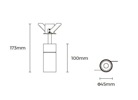 LED-alasvalo LSES-45 mitat ja tekniset tiedot