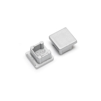 MINI10 päätypala LED-profiiliin, kaksi metallista päätypalaa eri malleissa.