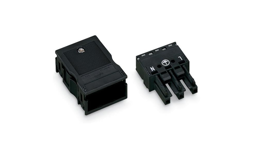 WAGO 770-103 – WINSTA® MIDI 3-napainen naarasliitin vedonpoistokotelolla