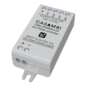 Casambi CBU-PWM4-LR Bluetooth-ohjattava PWM-säätölaite nelikanavaisena LED-ohjauksena.