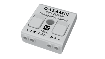 Casambi CBU-TED-LR Bluetooth-ohjattava triac-himmennin, pitkän kantaman takareunahimmennin.
