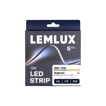 LEMLUX COB RGBW LED-nauha 19W/m 5m pakkaus 24V IP20, RGB + WW, kirkkaus 1/10
