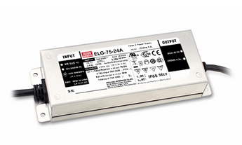 Mean Well ELG-75-24A-3Y 24V LED-virtalähde IP67, 75W, säädettävä jännite ja virta.