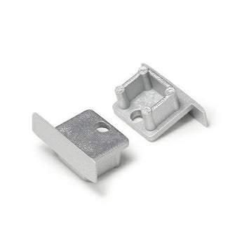 MINI-UPPO10 päätypalat LED-profiiliin, kaksi kpl hopeisia päätypaloja.