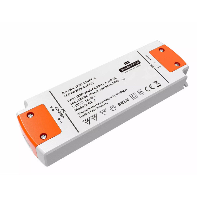 Himmennettävä Snappy SP50-24VFT-1 TRIAC – 24V 50W LED-virtalähde