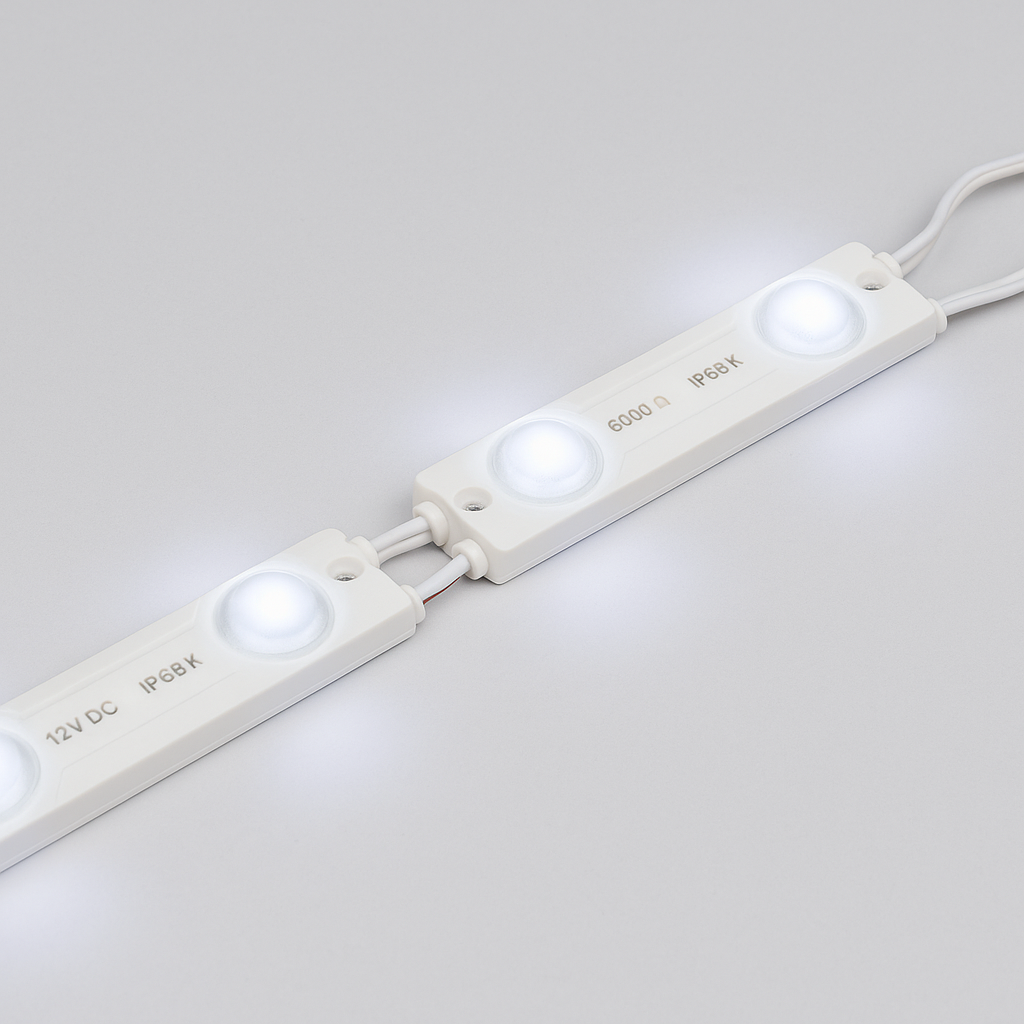 12 V ja 24 V LED-moduulit valomainoksiin, logoihin ja opasteisiin. Ammattitason taustavalot, korkea hyötysuhde ja IP-suojaus.