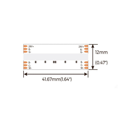 DP11RGBSWW-24V-12mm – RGB+CCT CSP LED-nauha, 18W/m, 24V, pisteetön, IP20