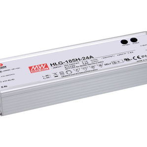 Mean Well HLG-185H-24B LED-vakiojänniteteholähde 24V, tehokas ja himmennettävä virtalähde.