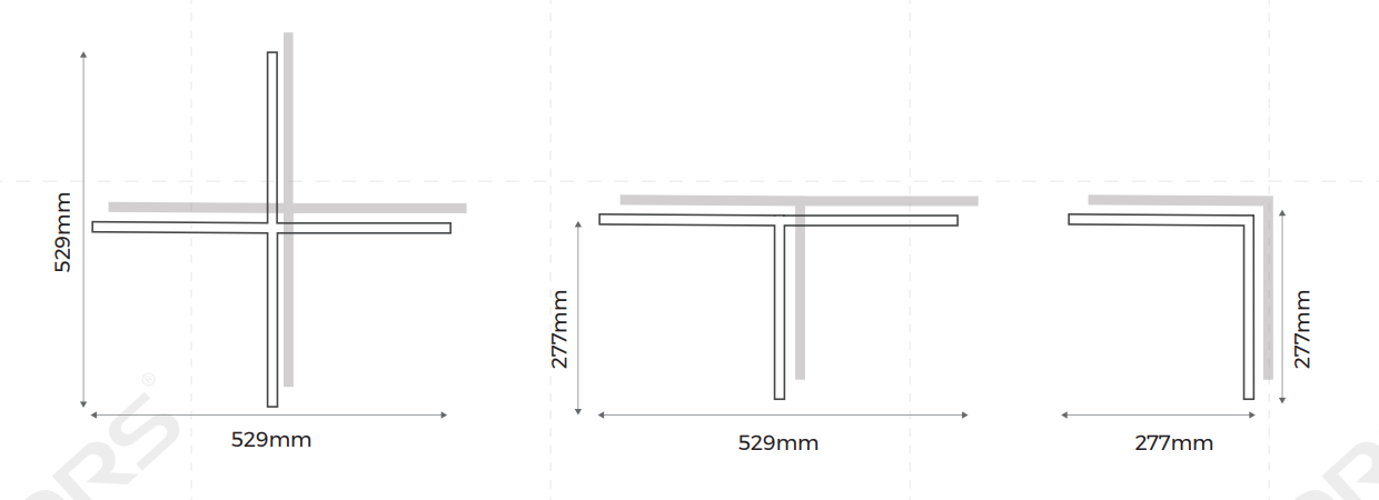 LE25 – Slim, lineaarinen LED-alasvalo upotettavalla asennuksella, valonjaolla 30°/55°, Musta 24V