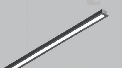 LE25 – Slim, lineaarinen LED-alasvalo upotettavalla asennuksella, peitelevyllä, Musta, 24V