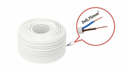 LED-Kalustekaapeli-PRZ-MET-2X0,75-Valkoinen