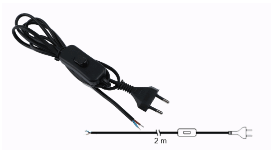 LED-asennuskaapeli-euroliitin-kytkin-PRZ-2M-PC1-Musta