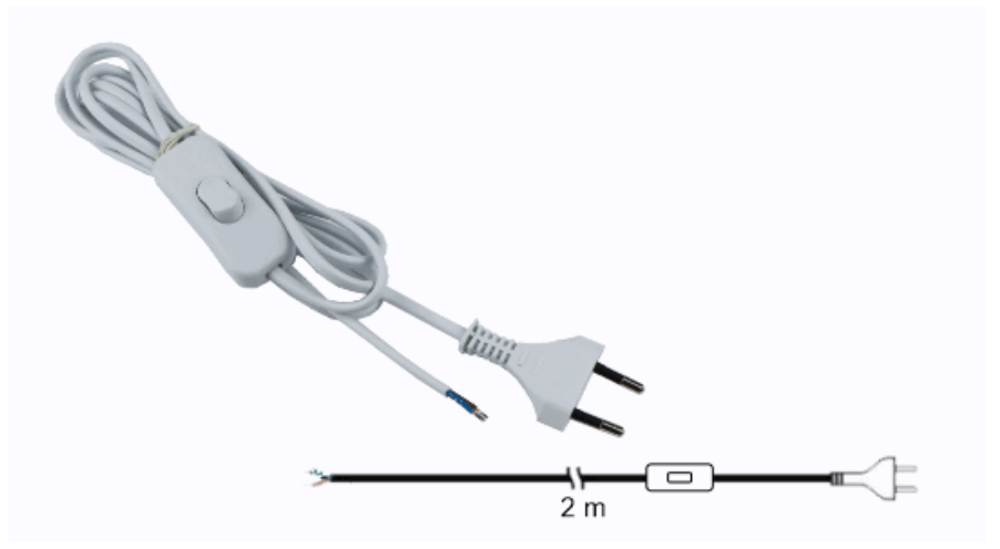 LED-asennuskaapeli-euroliitin-kytkin-PRZ-2M-PC1-Valkoinen