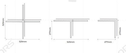 LH25 – Slim, lineaarinen LED-riippuvalaisin peitelevyllä, musta, 24V, up/down