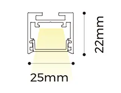 LM25 – Slim, lineaarinen pinta asennettava LED-kattovalaisin peitelevyllä, Musta, 24V