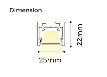 LS25 – Slim, lineaarinen LED-riippuvalaisin peitelevyllä, 24V, Musta, downlight/alasvalo