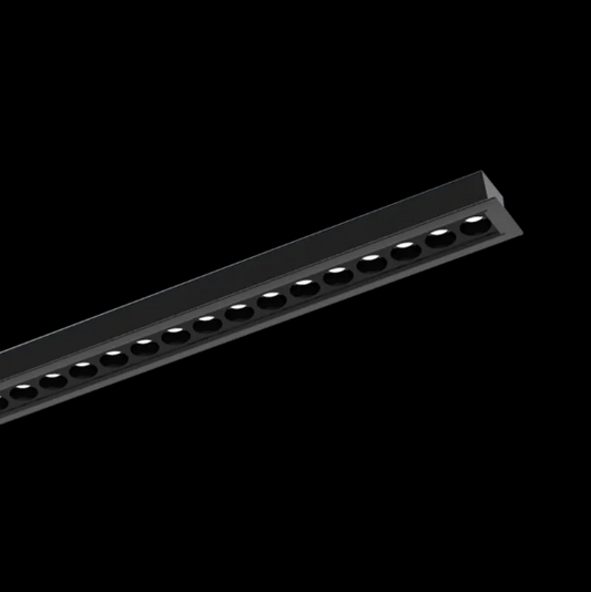 LE25 – Slim, lineaarinen LED-alasvalo upotettavalla asennuksella, valonjaolla 30°/55°, Valkoinen, 24V