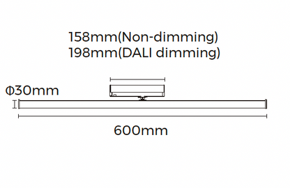 LED-kiskovalaisin LSCD-600 mitat ja tekniset tiedot