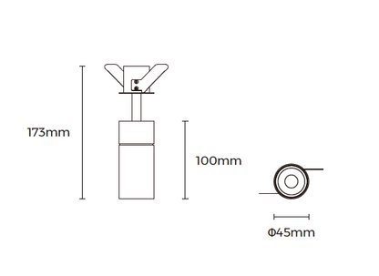 LED-alasvalo LSES-45 mitat ja tekniset tiedot