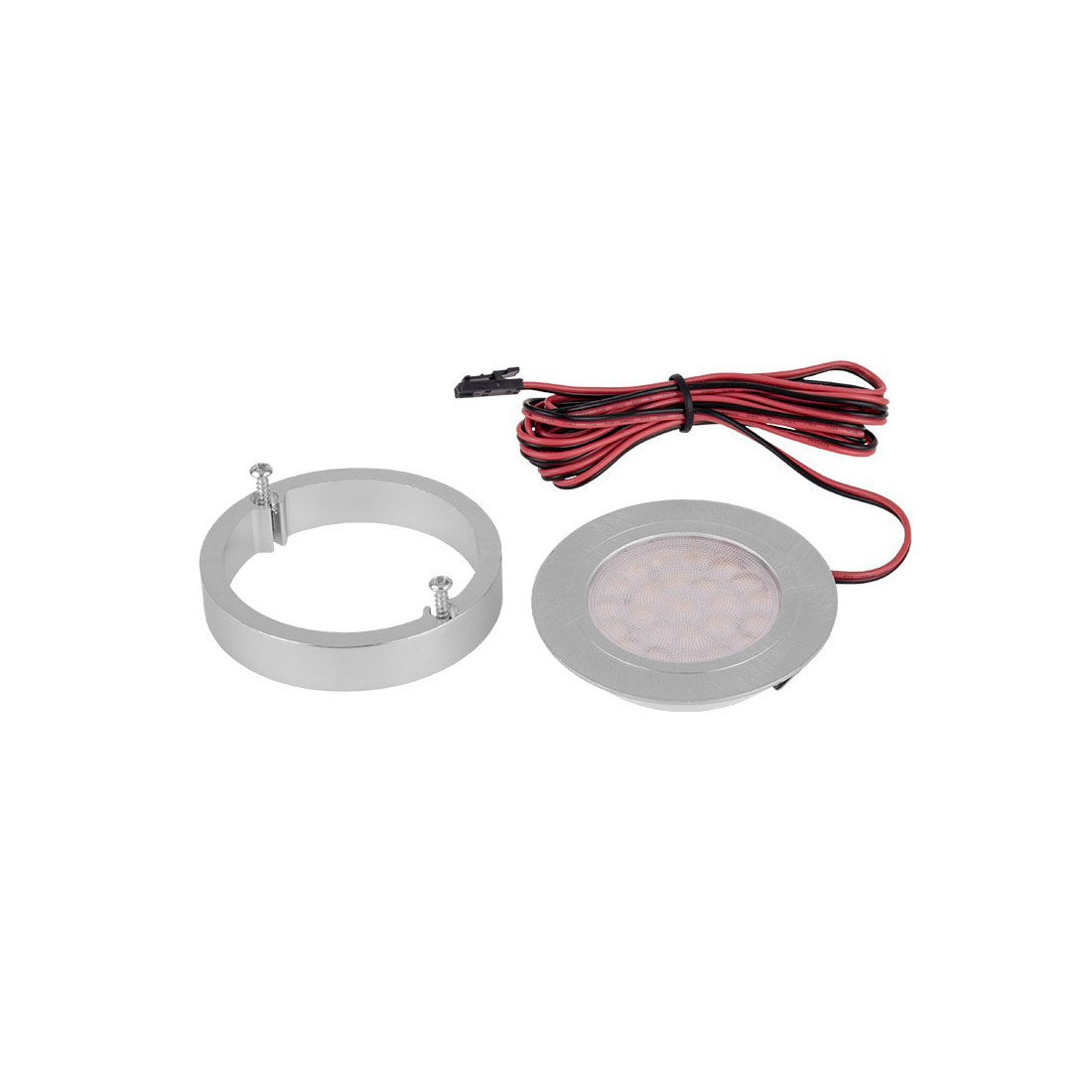 2W 12V LED-kalustevalaisin OVAL harjattu teräs, 200lm CRI80, IP20, himmennettävä