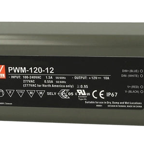 Mean Well PWM-120-12 LED-vakiojännitelähde 12V 120W PWM-ohjattava