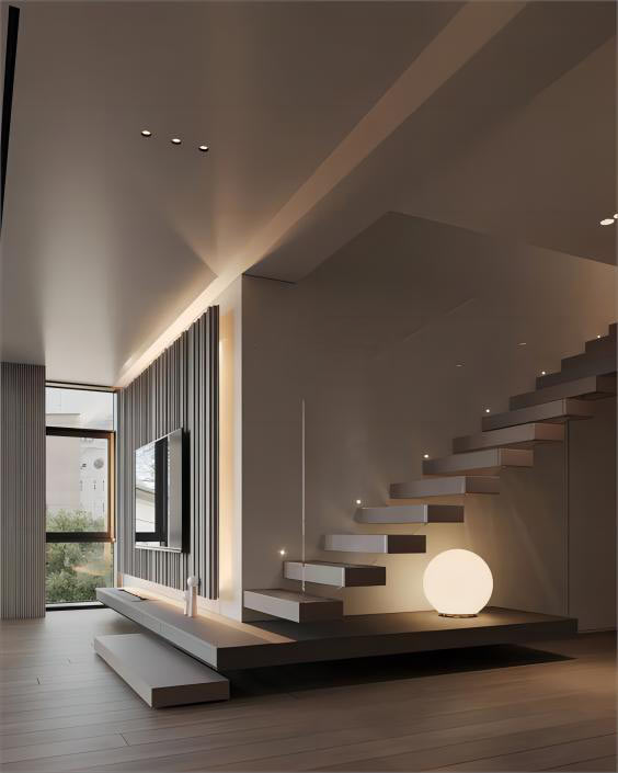 Genie LED-alasvalot / downlights porraskäytävässä – upotettava sisävalaistus moderniin kotiin.