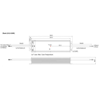 LED-vakiojänniteteholähde Mean Well HLG-240H-24