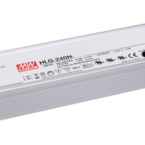 LED-vakiojännitelähde Mean Well HLG-240H-24B, 240W teho, IP65 suojaluokitus, himmennettävä