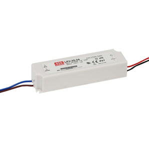 Mean Well LPV-35-12 – LED-vakiojännitelähde 12V 35W kompakti ja koteloitu muovirakenne