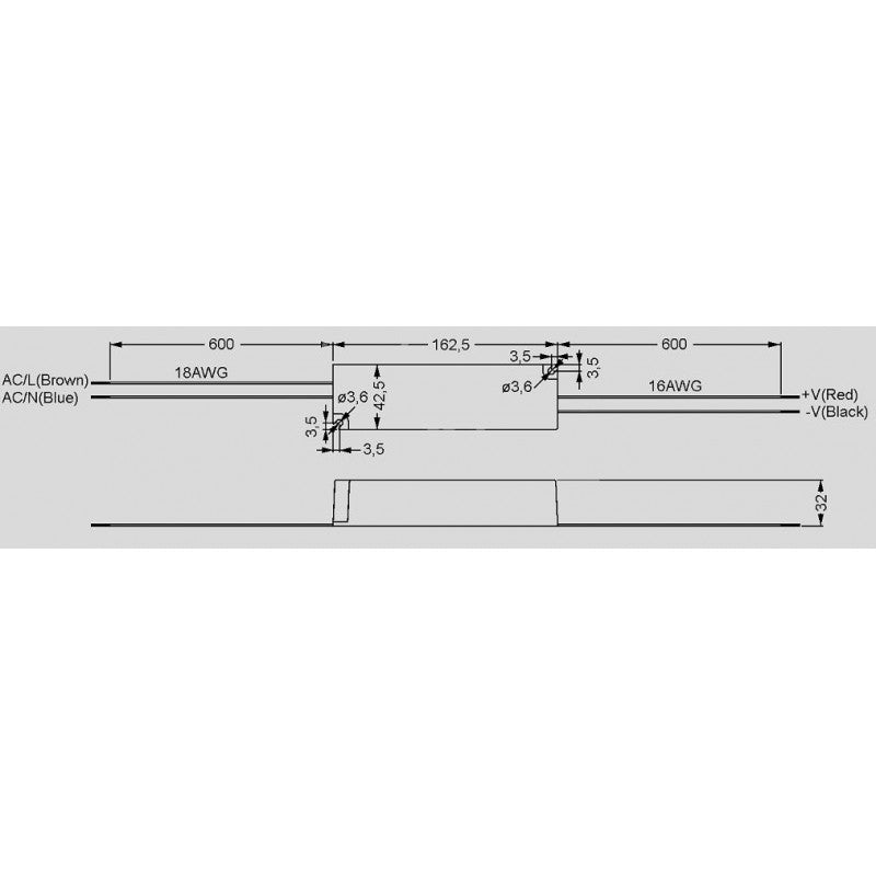 Mean Well LPV-60-24 LED-vakiojännitelähde 24V 60W mitat ja tekniset tiedot