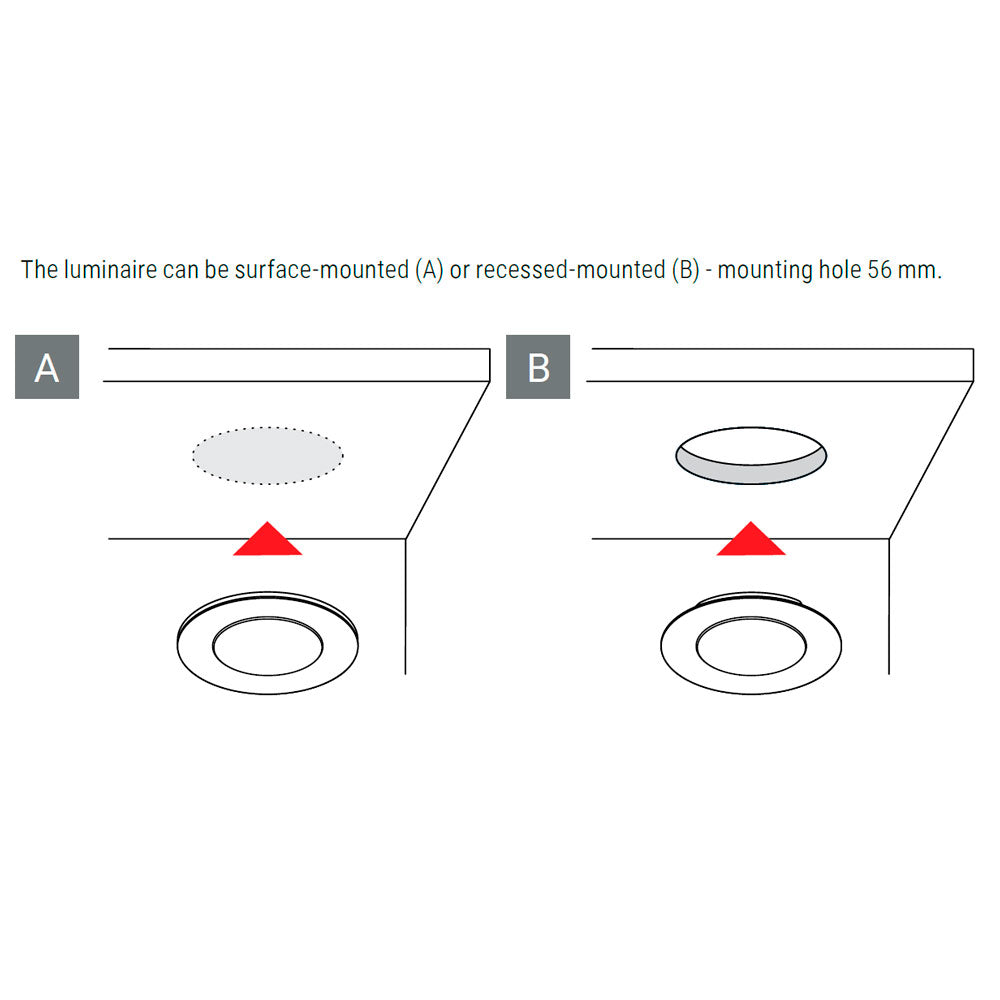 2,8W 12V LED-kalustevalaisin MAGNETO valkoinen, 260lm CRI80, IP20, himmennettävä