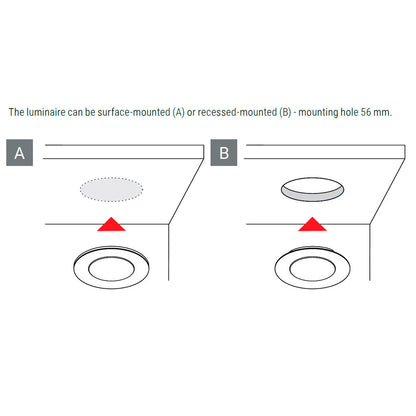2,8W 12V LED-kalustevalaisin MAGNETO valkoinen, 260lm CRI80, IP20, himmennettävä