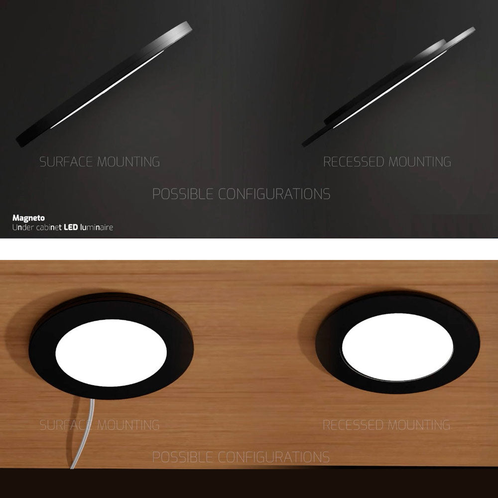 2,8W 12V LED-kalustevalaisin MAGNETO valkoinen, 260lm CRI80, IP20, himmennettävä