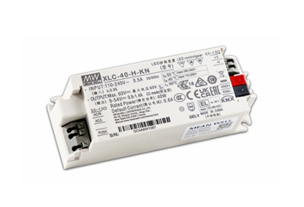 Mean Well XLC-40-KN KNX-yhteensopiva 40W LED-ajuri, ETS-ohjelmoitava 600–1400 mA vakiotehoinen virtalähde älyvalaistukseen
