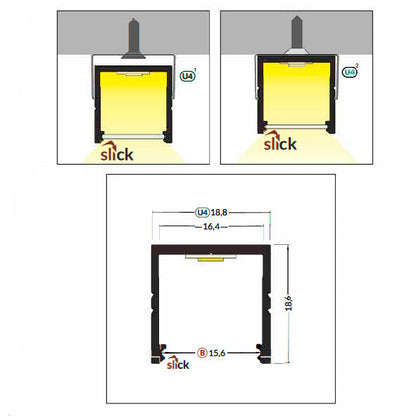 neliö16-led-profiili-mitat