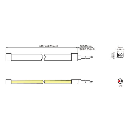 NEON LED-nauha 0612 - 9,6W/m 24V LED-valonauha SIDE BEND 5m - 233lm/m, kosteussuojattu IP65