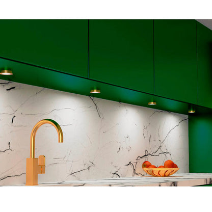 2W 12V LED-kalustevalaisin OVAL kulta, 200lm CRI80, IP20, himmennettävä