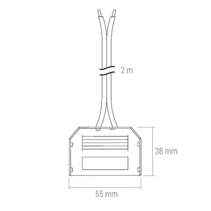 Pikaliitinrasia kuudelle MINI PLUG-liittimelle, valkoinen, 2m johdolla